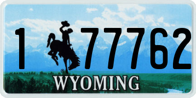 WY license plate 177762