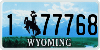 WY license plate 177768
