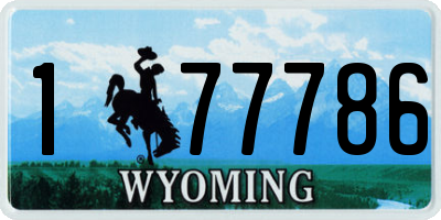 WY license plate 177786