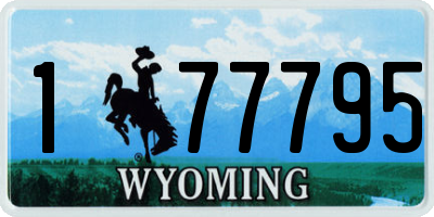 WY license plate 177795