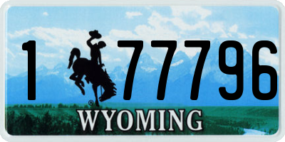 WY license plate 177796
