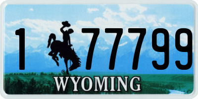 WY license plate 177799