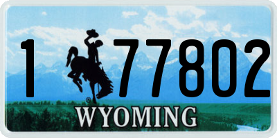 WY license plate 177802
