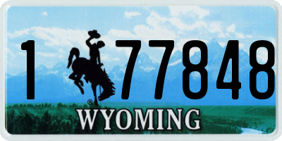 WY license plate 177848