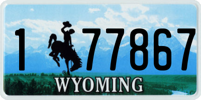 WY license plate 177867