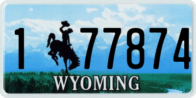WY license plate 177874