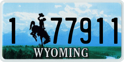 WY license plate 177911
