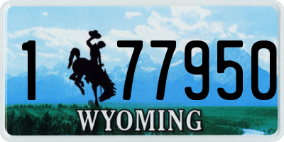 WY license plate 177950