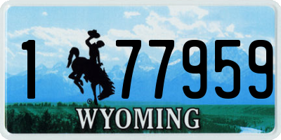 WY license plate 177959