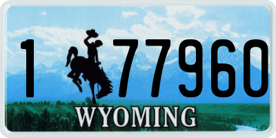 WY license plate 177960