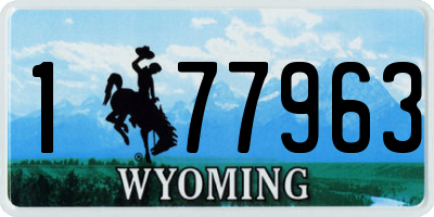 WY license plate 177963