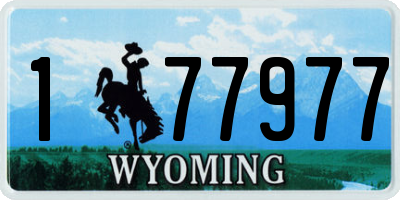 WY license plate 177977