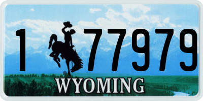 WY license plate 177979