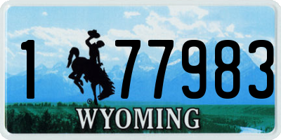 WY license plate 177983
