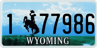 WY license plate 177986