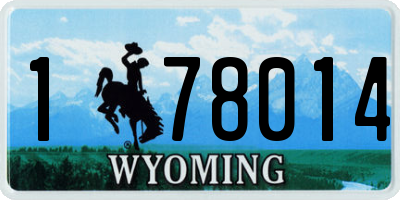 WY license plate 178014