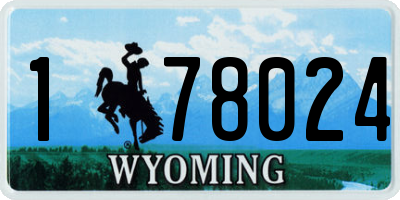 WY license plate 178024