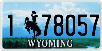 WY license plate 178057