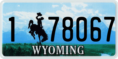 WY license plate 178067