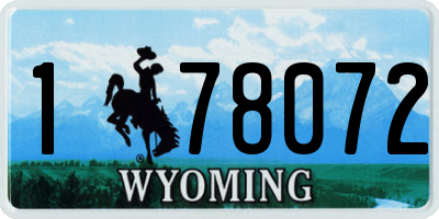 WY license plate 178072