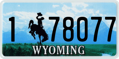 WY license plate 178077