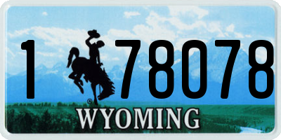 WY license plate 178078