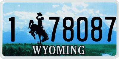 WY license plate 178087