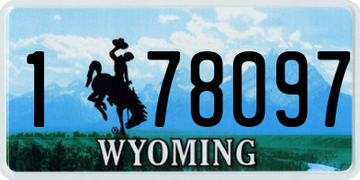 WY license plate 178097