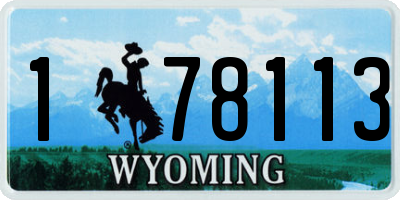 WY license plate 178113