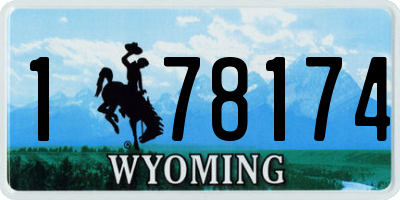 WY license plate 178174