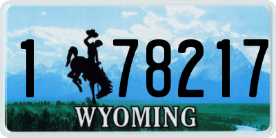 WY license plate 178217
