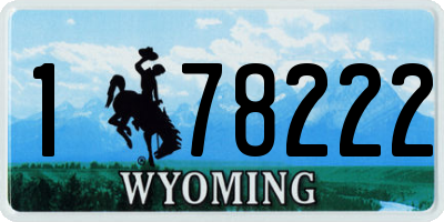 WY license plate 178222