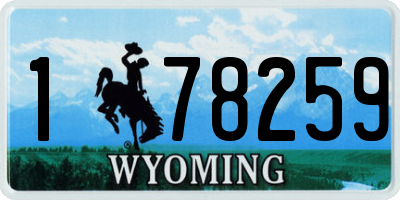 WY license plate 178259