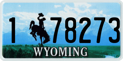 WY license plate 178273