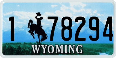 WY license plate 178294