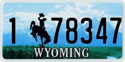 WY license plate 178347