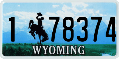 WY license plate 178374