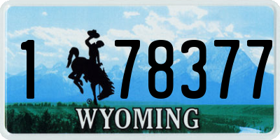 WY license plate 178377