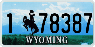 WY license plate 178387