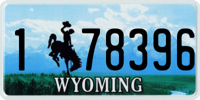 WY license plate 178396