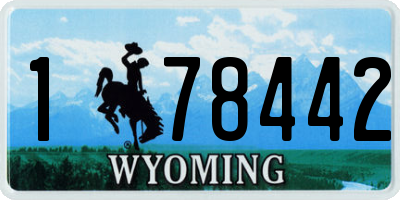 WY license plate 178442