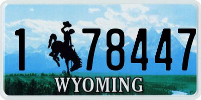WY license plate 178447