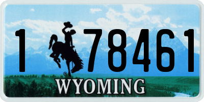 WY license plate 178461
