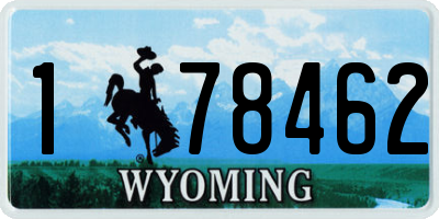 WY license plate 178462