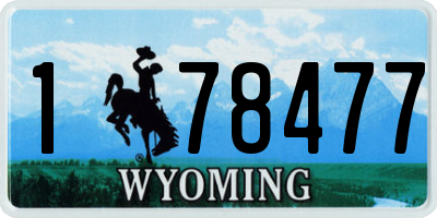 WY license plate 178477