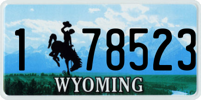 WY license plate 178523