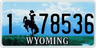 WY license plate 178536