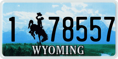 WY license plate 178557