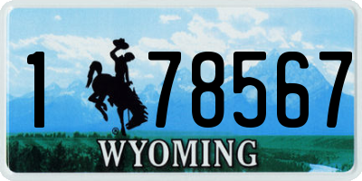 WY license plate 178567