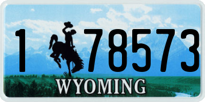 WY license plate 178573